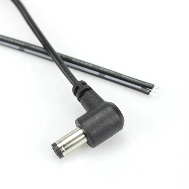 DC5.5 x 2.1 90 Degree Open End Pigtail Power Cable