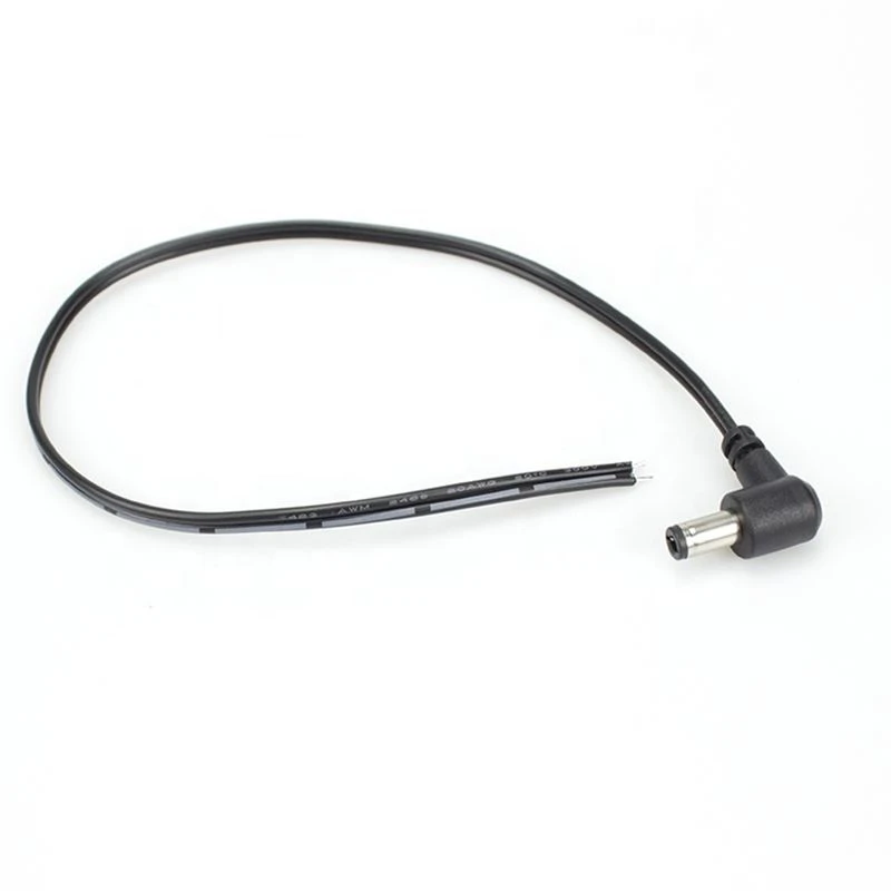 Right angle DC5.5mmX2.1mm power open end cable